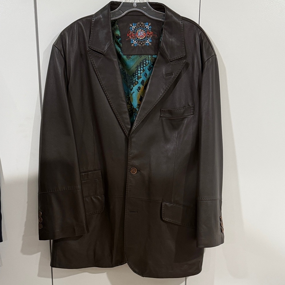 Men’s Robert Graham Brown Leather Sportscoat